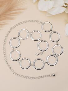 Elegant Circle Decor Chain Belt Halloween - Silver - View 2