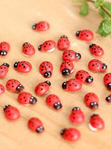 25pcs Cute Colorful Mini Ladybug Shaped Garden Decoration - Multicolor - View 2
