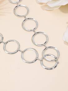 Elegant Circle Decor Chain Belt Halloween - Silver - View 4