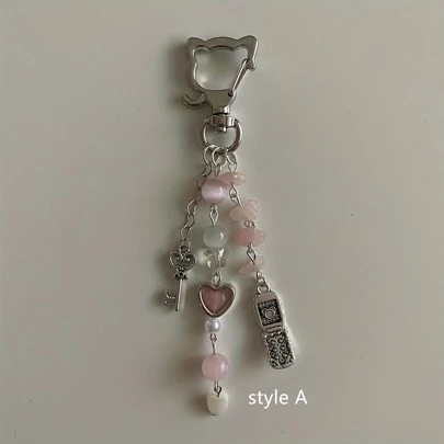 Heart & Key Charm Keychain