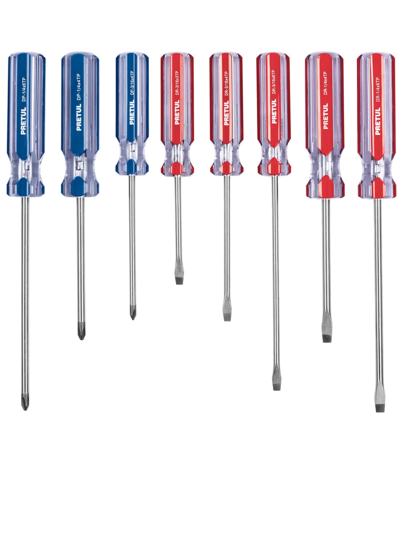Pretul JD-8TP PVC Handle 8-Piece Screwdriver Set - Red - View 1
