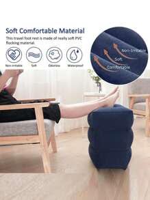 1pc PVC Flight Sleep Mat And Inflatable Travel Mat Without Inflatable Tube On An Airplane Or Bus - Blue - View 4