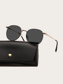 男士圆框时尚眼镜优雅墨镜配饰沙滩配饰眼镜墨镜适合夏季海滩度假、户外、旅行 - 深灰色 - 查看 4