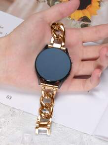 Replacement Watch Bands Compatible With Samsung Galaxy Watch 4/5 40/44mm, Galaxy Watch 3 41mm, Galaxy Watch 6/7 40/42/44/45/46mm, Active 2, Adjustable Rose Gold Metal Chain Strap, Unisex 20/22mm Smart Watch Accessories - Rose Gold - View 5