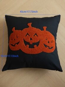 LCUHPCL 1件裝萬聖節3D南瓜燈刺繡枕套，氛圍感居家裝飾，適用客廳、臥室、沙發等場景 - 彩色 - 查看 4