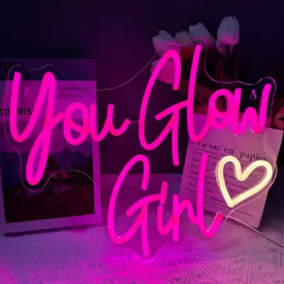 1入組PMMA霓虹燈,創意字母和心形LED霓虹燈適合派對