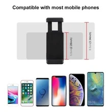 PULUZ 1/4英寸螺纹冷靴三脚架转接器，带手机夹