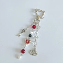 Key & Flower Charm Keychain