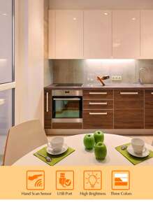 DC 5V USB Aluminium LED Bar Light Hand Scan Sensor Switch Control Kitchen Closet Light 30 40 50 cm 3 Color Temperature Wall Lamp - Multicolor - View 6