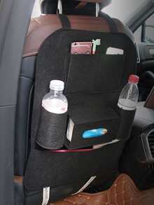 2 piezas Organizador de coche almacenamiento - Negro - Ver 5