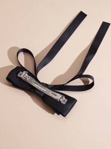 1个女士双层蝴蝶结发夹，时尚优雅的职场发饰，适合各种场合，可爱情人节爪夹发夹，发卡，校园用品，大学，女士冬季装扮，蝴蝶结，发饰，头饰，女士发饰，发夹 - 黑色 - 查看 3