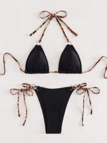 Damskie bikini sportowe Pierścionek Prosty