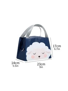 In cừu Cartoon Túi ăn trưa - Màu xanh hải quân - Xem 3