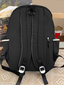 Niños Mochila anti robo de viaje Mochila grande Bolsa para la escuela negro - Negro - Ver 2