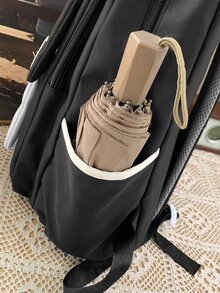 Niños Mochila anti robo de viaje Mochila grande Bolsa para la escuela negro - Negro - Ver 8