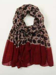 街头 1 件波尔卡圆点印花围巾，适合冬季秋季休闲周末穿着 - 彩色 - 查看 1