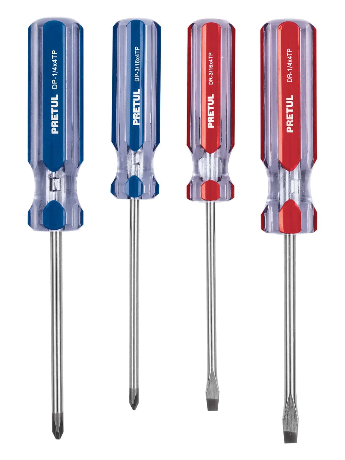 Juego De Desarmadores 4 Piezas Pretul jd-4tp - Rojo - Ver 1