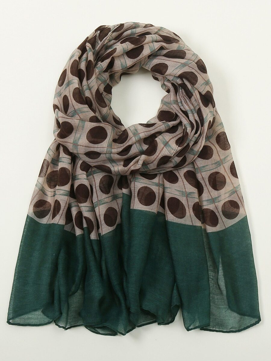 Boho Polka Dot Print Scarf For Daily Life For Outdoor And Traveling Winter Fall - Multicolor - View 1