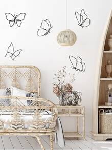 1入組蝴蝶樣式牆貼 - 黑色 - 查看 1
