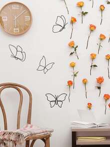 1入組蝴蝶樣式牆貼 - 黑色 - 查看 2