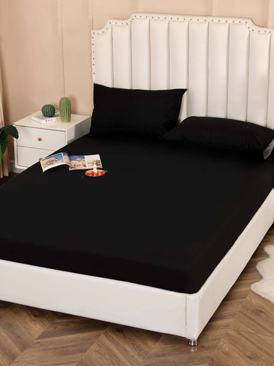 1 Miếng Màu thuần Chăn Phẳng Không có Đổ đầy - màu đen - Xem 1