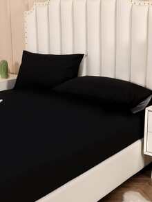 1 Miếng Màu thuần Chăn Phẳng Không có Đổ đầy - màu đen - Xem 5