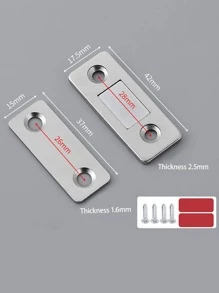 1 件装磁性贴片，衣柜门推拉门自吸磁条 - 銀色 - 查看 7