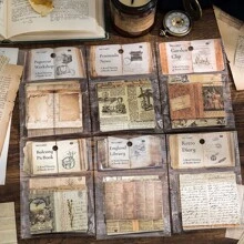40pcs/set Vintage Newspaper & Book Page Design Stickers For Diy Scrapbooking Material