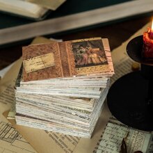 40pcs/set Vintage Newspaper & Book Page Design Stickers For Diy Scrapbooking Material