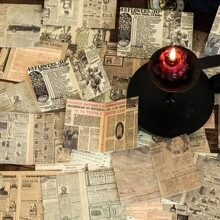 40pcs/set Vintage Newspaper & Book Page Design Stickers For Diy Scrapbooking Material