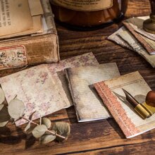 40pcs/set Vintage Newspaper & Book Page Design Stickers For Diy Scrapbooking Material