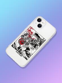 Japanese Letter Graphic Clear Phone Case - Multicolor - View 2