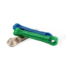 1pc 20m Plastic Coated Steel Wire Clothesline, Green Outdoor Thick Steel Wire Rope For Indoor And Outdoor Use - Green - View 7