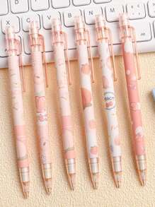Random Color Peach Shaped Automatic Pencil, Cute Push Button Mechanical Pencil - Pink - View 9