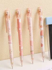 Random Color Peach Shaped Automatic Pencil, Cute Push Button Mechanical Pencil - Pink - View 5