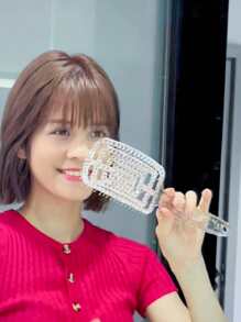 镂空发梳，1 件透明闪光驱蚊香梳塑料镂空肋梳发梳 - 無色 - 查看 2