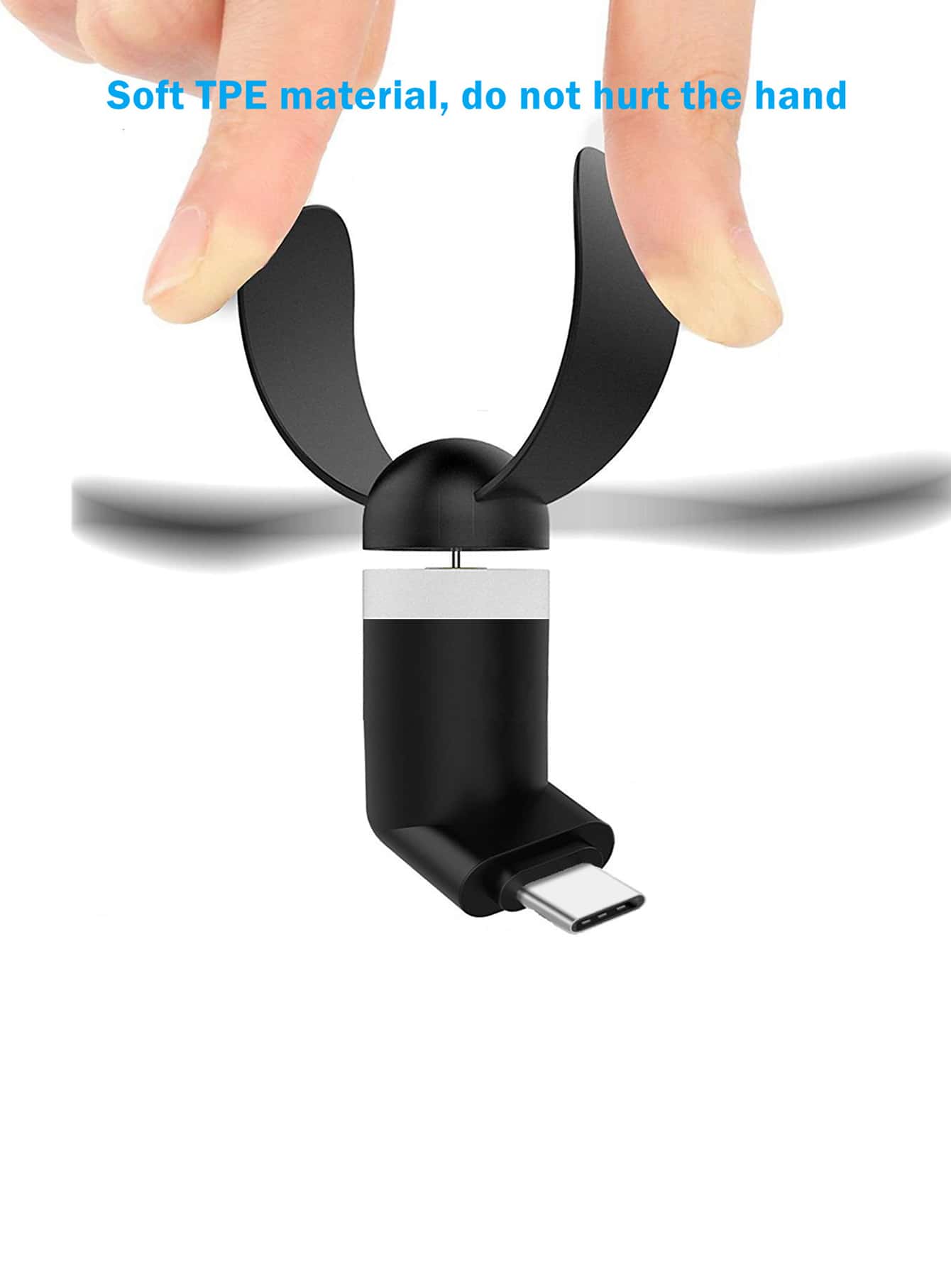 Type C Mini Portable Phone Fan - Black - View 1