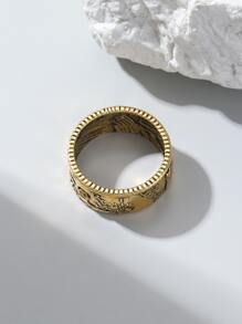 1個古董摩根幣戒指。來自1945年的半美元戒指。古代金銅色 - 銅色 - 查看 1