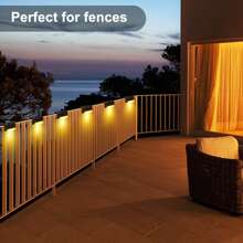 4 件套塑料 LED 太阳能壁灯，现代 LED 太阳能壁挂灯，适用于户外、小路、庭院、露台的户外花园照明 - 黃色 - 查看 3