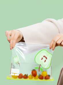 1 盒自封食品储存袋，厨房密封冰箱冷冻袋，厚自封保鲜袋，袋子图案随机 - 無色 - 查看 5