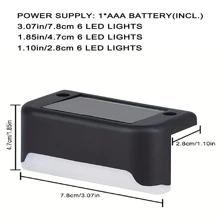 4 件套塑料 LED 太阳能壁灯，现代 LED 太阳能壁挂灯，适用于户外、小路、庭院、露台的户外花园照明 - 黃色 - 查看 7