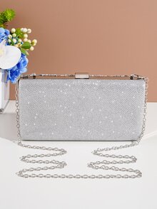 Túi đựng buổi tối lấp lánh quyến rũ, sequin, sang trọng, sáng bóng với túi buổi tối trang trí bằng kim cương bạc, túi ăn tối Ngọc trai giả, kim cương giả cho cô gái dự tiệc, phụ nữ, cô dâu Hoàn hảo cho bữa tiệc, đám cưới, vũ hội, bữa tối/tiệc, cho cocktail - Bạc - Xem 7