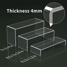 Acrylic N Shape Display Stand, 9 Inch, 2 Piece/set, For Cupcake Stand, Collectibles, Retail Display, Jewelry, Antiques, Anime Statues And More - Clear - View 2