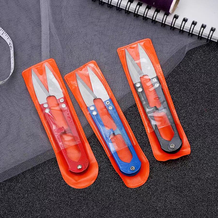 1入組/2入組/4入組多色修邊縫紉剪刀鉗子 U 形剪刀紗線不銹鋼刺繡工藝剪刀裁縫 - 彩色 - 查看 1