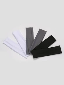 6入組純顏色針織髮帶彈性彈性素色頭帶運動髮帶適合女士女孩合適適用於瑜伽普拉提跑步騎行