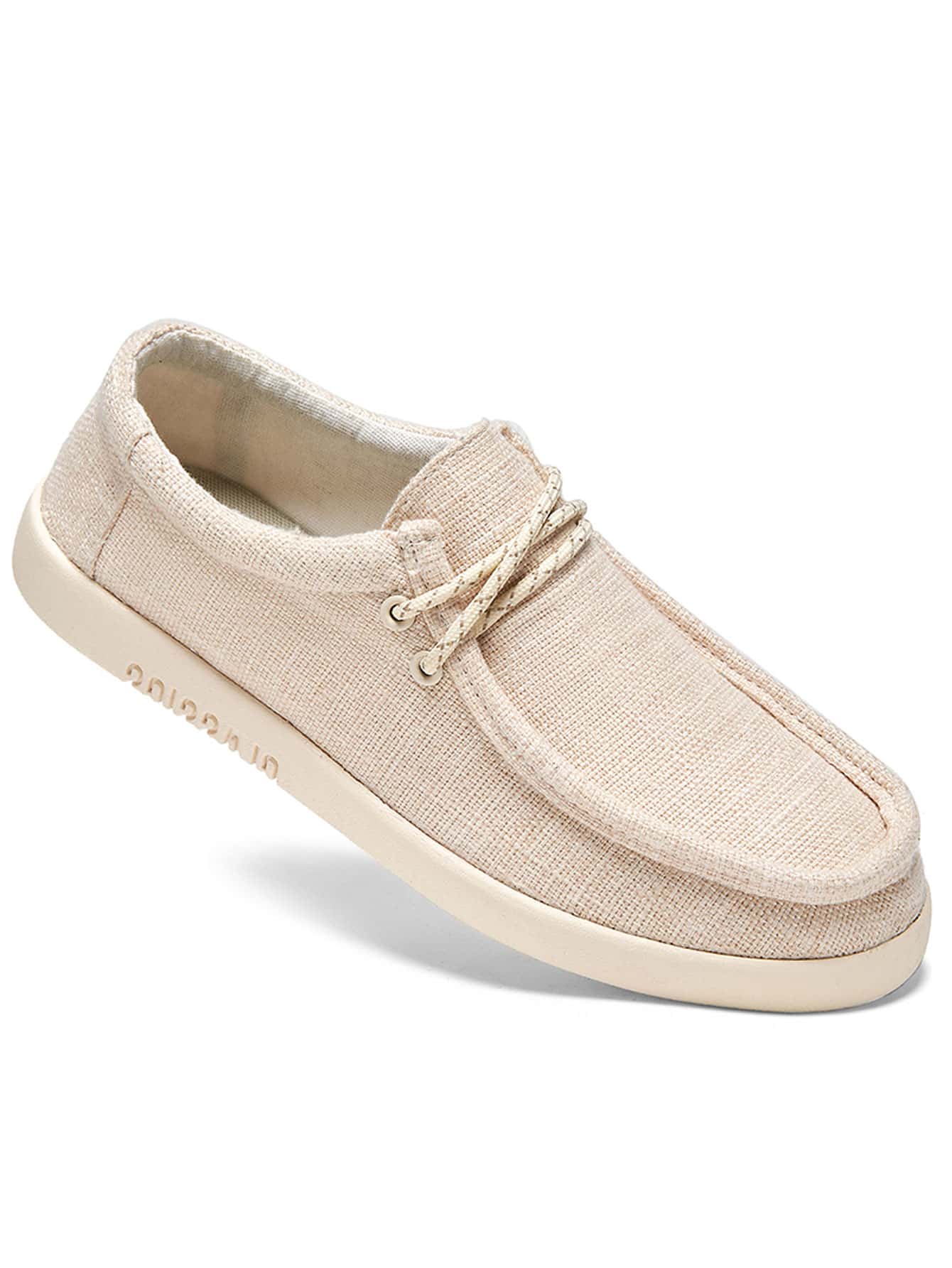 Giày lười thiết kế ren thoáng khí cho nam, Giày đi thuyền ngoài trời giải trí - Màu be - Xem 1