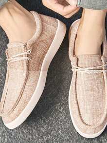 Giày lười thiết kế ren thoáng khí cho nam, Giày đi thuyền ngoài trời giải trí - Màu be - Xem 5