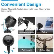 Mini HD 720P 2.4Ghz Wifi IP Camera Smart Home Video Surveillance System Support Mobile Remote View Motion Detection Alarm Notification Push Two Way Audio Infrared Night Vision Cloud Storage USB Rechargeable Battery Powered Wireless Network Camera - Black - View 8
