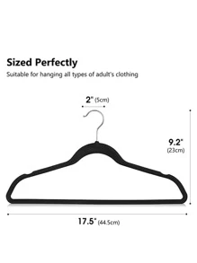 50 件套优质防滑天鹅绒衣钩万圣节装饰品万圣节服装秋季装饰节日装饰 - 黑色 - 查看 2