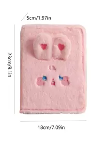 1pc Plush Dog Cover A5 Loose-leaf Binder Memo Book 4x6 Photo Album - Black - View 6